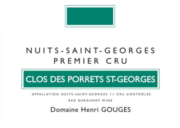 2022 Henri Gouges,  Domaine Henri Gouges, Nuits-Saint-Georges Premier Cru Clos des Porrets St-Georges,  France